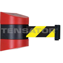 Tensator - 5-1/2" High x 3-1/4" Long x 3-1/4" Wide Magnetic Wall Mount Barrier - Metal, Red Powdercoat Finish, Red/Black, Use with Wall Mount - Americas Industrial Supply