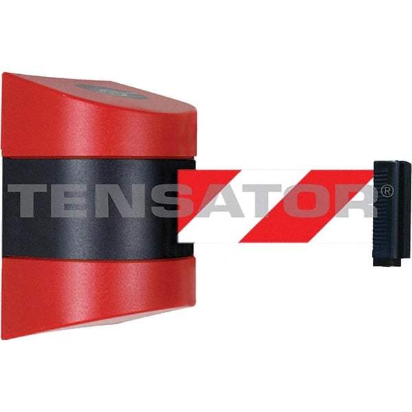 Tensator - 7-1/4" High x 4-3/4" Long x 4-3/4" Wide Magnetic Wall Mount Barrier - Metal, Red Powdercoat Finish, Red/Black, Use with Wall Mount - Americas Industrial Supply