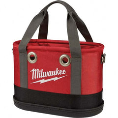 Milwaukee Tool - 24 Pocket, Ballistic Nylon, Black/Red Tool Bag - Americas Industrial Supply