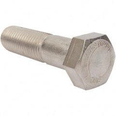 Value Collection - 1-8 4" Long Hex Head Cap Screw - Partially Threaded, 316 Stainless Steel, Uncoated - Americas Industrial Supply