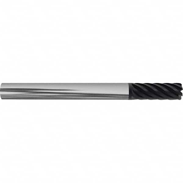 Accupro - 3/8" Diam 7 Flute Solid Carbide 0.02" Corner Radius End Mill - Americas Industrial Supply
