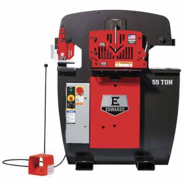 Ironworkers; Throat Depth (Inch): 7-1/2; Punching Pressure: 55.0 t; Punching Pressure (Ton): 55; Punching Capacity: 1-1/16 diam. in 5/8 Mild Steel in; Hydraulic Pressure: 2500.0 psi; Pipe Notching Capacity: 2-1/2 x 4 x 5/16 in; Overall Depth: 36 18 in; Ov