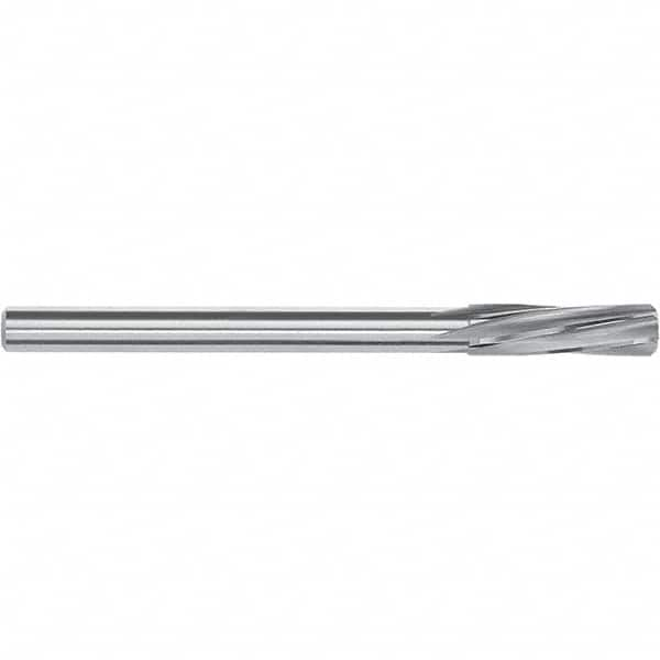 Magafor - 11.99mm Solid Carbide 6 Flute Chucking Reamer - Spiral Flute, 12mm Straight Shank, 44mm Flute Length, 151mm OAL - Americas Industrial Supply