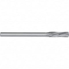 Magafor - 10.02mm Solid Carbide 6 Flute Chucking Reamer - Spiral Flute, 10mm Straight Shank, 38mm Flute Length, 133mm OAL - Americas Industrial Supply