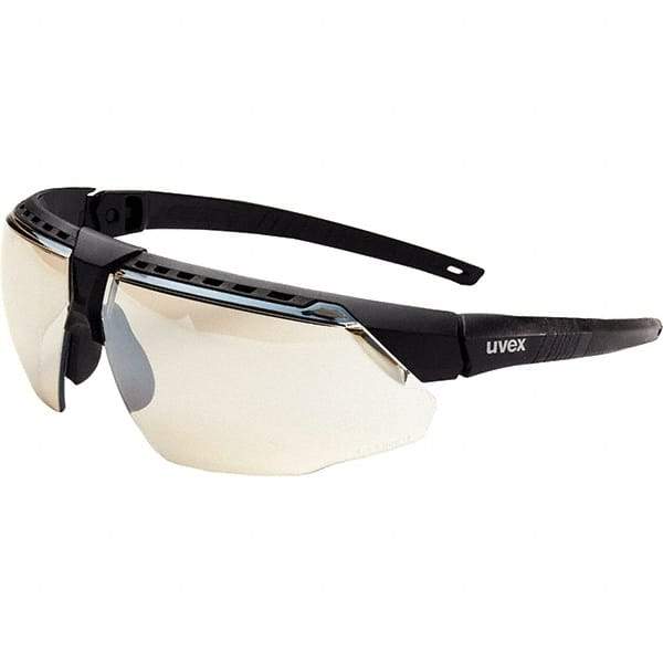Uvex - SCT-Reflect 50 Lenses, Framed Safety Glasses - Scratch Resistant, Black Frame, Adjustable Temples, Size Universal, Wrap Around - Americas Industrial Supply