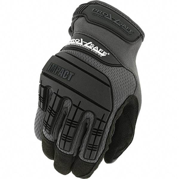 PRO-SAFE - Size S (8) Work Gloves - For General Purpose, Uncoated, Hook & Loop Cuff, Full Fingered, Black, Paired - Americas Industrial Supply
