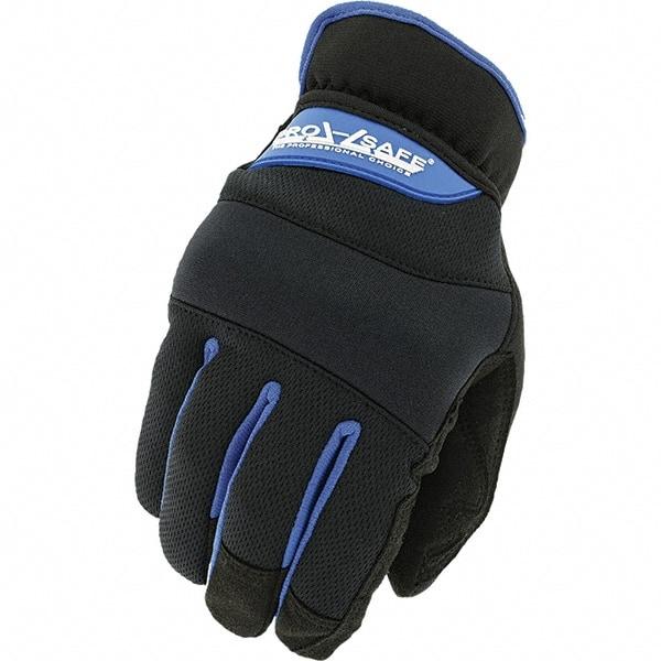 PRO-SAFE - Size M (9) Work Gloves - For General Purpose, Uncoated, Slip-On Cuff, Full Fingered, Black, Paired - Americas Industrial Supply