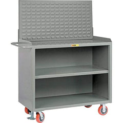 Little Giant - 3,600 Lb Capacity, 3 Shelf Mobile Bench Cabinet with Louvered Panel - 53" Wide x 24" Deep x 43" High, Steel - Americas Industrial Supply