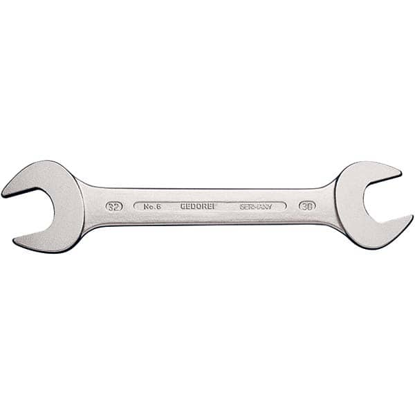 Open End Wrench: 10 mm x 13 mm, Double End Head 15 ° Head Angle, Vanadium Steel, Chrome-Plated