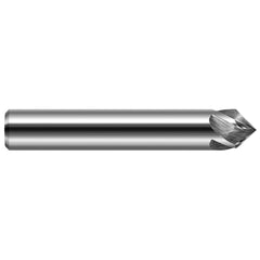 Harvey Tool - 1/4" Diam 120°/60° 4-Flute Single End Solid Carbide Chamfer Mill - Exact Industrial Supply