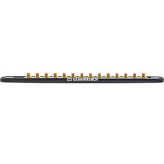 Socket Holders & Trays; Type: Clip Rail; Holds Number of Pieces: 14; Number Of Sockets Held: 14; Overall Length: 14.5 in; Overall Width: 1.125 in; Overall Height: 0.75 in; Color: Black; Width (Inch): 1.125 in; Height (Inch): 0.75 in; Color: Black; Tool Ty