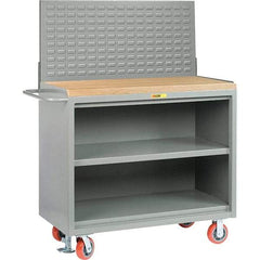 Little Giant - 3,600 Lb Capacity, 3 Shelf Mobile Bench Cabinet with Louvered Panel - 53" Wide x 24" Deep x 43" High, Steel - Americas Industrial Supply