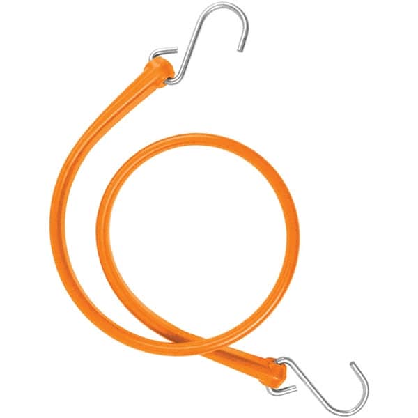 The Perfect Bungee - Heavy Duty Bungee Strap with Triangulated Galvanized S Hook - 36" OAL, Safety Orange - Americas Industrial Supply