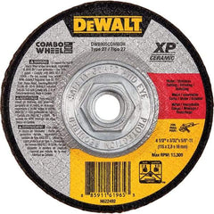 DeWALT - 5" 24 Grit Ceramic Cutoff Wheel - 3/32" Thick, 5/8-11 Arbor, 12,200 Max RPM, Use with Angle Grinders - Americas Industrial Supply