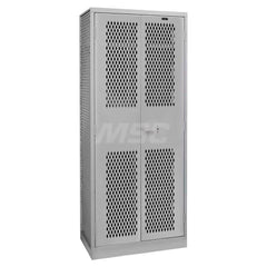 Vertical Locker: 42″ Wide, 24″ Deep, 78″ High, Padlock Dark Gray Powder Coated, Steel, Assembled