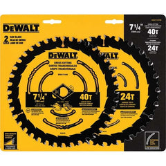 DeWALT - Wet & Dry-Cut Saw Blades Blade Diameter (Inch): 7-1/4 Blade Material: Carbide-Tipped - Americas Industrial Supply