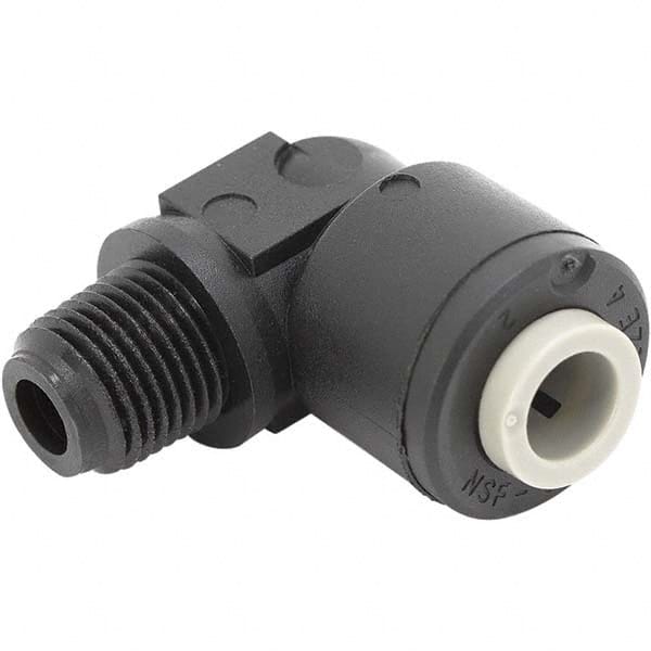 Parker - Plastic Push-To-Connect Tube Fittings Type: Male Elbow Tube Outside Diameter (Inch): 1/4 x 3/8 - Americas Industrial Supply