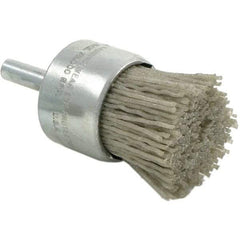 Brush Research Mfg. - 80 Grit, 1" Brush Diam, Crimped, End Brush - Coarse Grade, 1/4" Diam Steel Shank, 20,000 Max RPM - Americas Industrial Supply