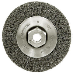4″ Narrow Face Crimped Wire Wheel, .014″ Steel Fill, M14 × 2.0 Nut - Americas Industrial Supply