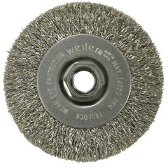 4″ Narrow Face Crimped Wire Wheel, .014″ Stainless Steel Fill, 5/8″-11 UNC Nut - Americas Industrial Supply