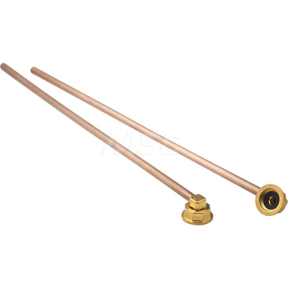 Faucet Replacement Parts & Accessories; Type: Copper Water Line; Material: Copper; Additional Information: Two 3/8″ straight copper water lines with 1/2″ NPT close elbows with swivel compression fittings on faucet side. No soldering or teflon tape require