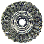 4" Diameter - M10 x 1.25 Arbor Hole - Knot Twist Steel Wire Straight Wheel - Americas Industrial Supply