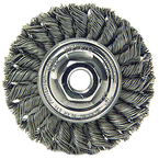 4" Diameter - 1/2-13" Arbor Hole - Knot Twist Steel Wire Straight Wheel - Americas Industrial Supply