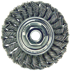 4" Diameter - M10 x 1.25 Arbor Hole - Knot Twist Steel Wire Straight Wheel - Americas Industrial Supply