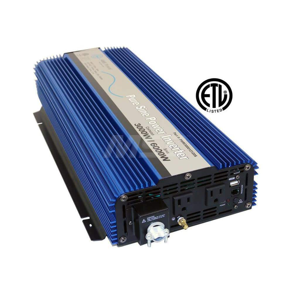 Power Inverters; Input Voltage: 0.00; Output Voltage: 120; Continuous Output Power: 3000; Peak Output Power: 6000; Maximum Input Current Rating: 16; Output Amperage: 25; Mounting Type: Surface Mount; Input Voltage: 0.00; Output Voltage: 120; Mount Type: S