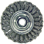 4" Diameter - M10 x 1.50 Arbor Hole - Knot Twist Steel Wire Straight Wheel - Americas Industrial Supply