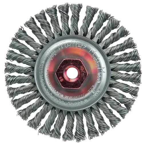 4″ Diameter - MI0 × 1.50 Arbor Hole - Stringer Bead Twist Steel Wire Straight Wheel - Americas Industrial Supply