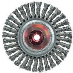 4″ Diameter - MI0 × 1.50 Arbor Hole - Stringer Bead Twist Steel Wire Straight Wheel - Americas Industrial Supply
