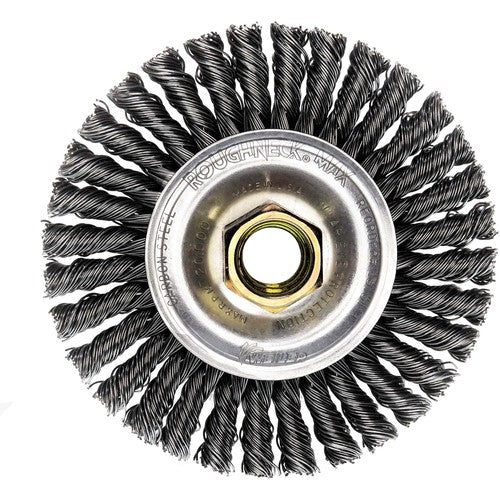 4″ Diameter-5/8″-11 Arbor Hole - Stringer Bead Twist Steel Wire Straight Wheel - Americas Industrial Supply