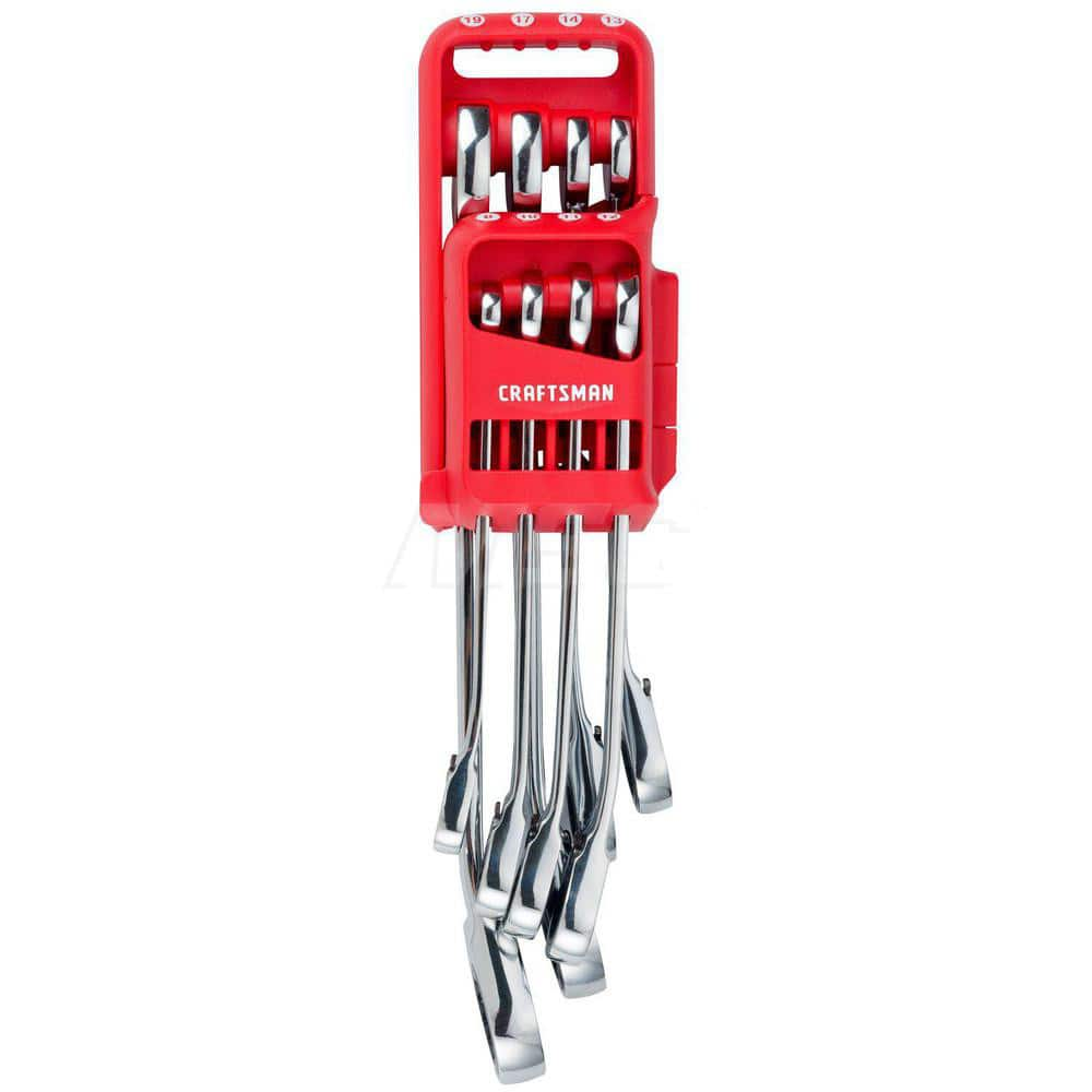 Wrench Set: 8 Pc, Metric Polished Chrome Finish