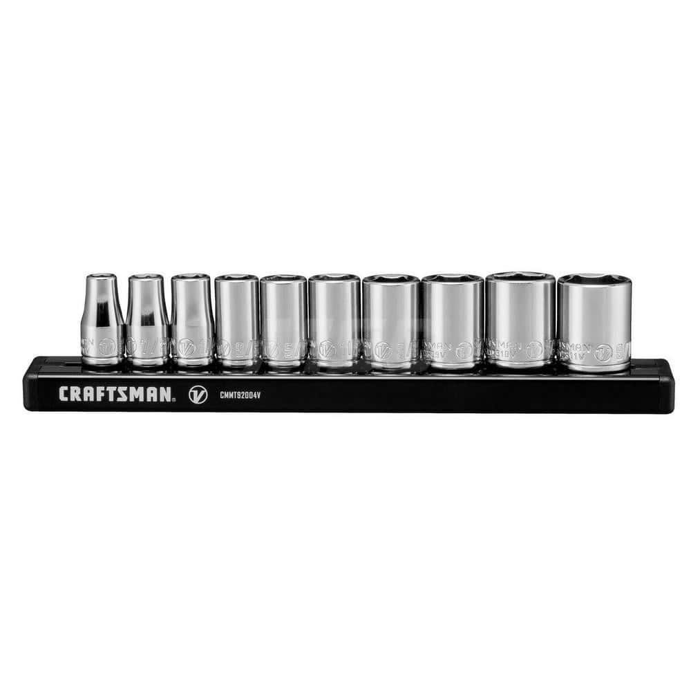 Socket Set: 1/4″ Drive 6 Point, Polished Chrome-Plated