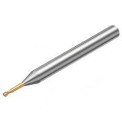 R216.42-0Grade 1030-JC10G 1700 1mm 2 FL Solid Carbide ball nose endmill w/Cylindrical with Neck Shank - Americas Industrial Supply