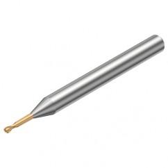 R216.42-0Grade 1030-EC10G 1700 1mm 2 FL Solid Carbide ball nose endmill w/Cylindrical with Neck Shank - Americas Industrial Supply