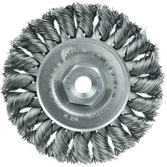 3″ Standard Twist Knot Wire Wheel, .014″ Steel Fill, 3/8″-24 UNF Nut - Americas Industrial Supply