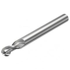 2B320-1600-NG H10F 16mm 2 FL Ballnose w/Reduced Cylindrical .3mm/.012 smaller than Cutting Diameter Shank - Americas Industrial Supply