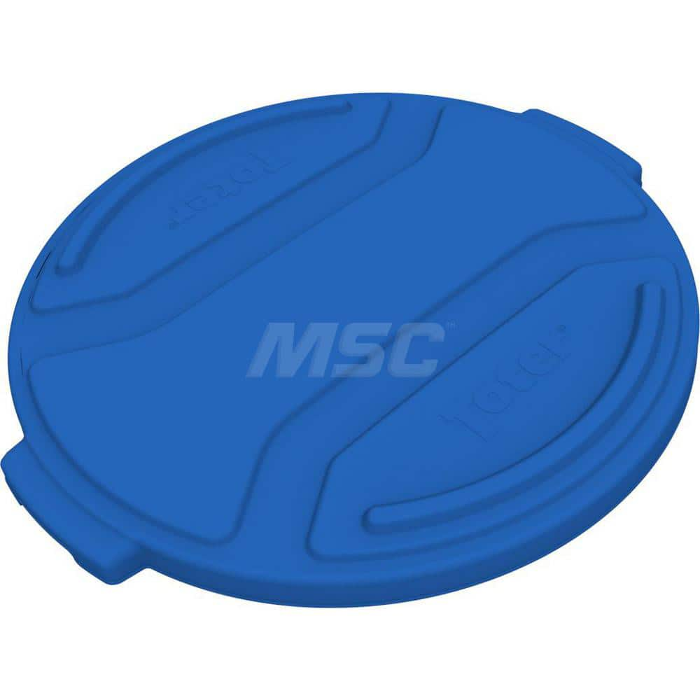 Trash Can & Recycling Container Lids; Lid Shape: Round; Lid Type: Flat; Container Shape: Round; Color/Finish: Blue; For Use With: Trash Cans; Material: Plastic; Overall Length: 24.60; Lid Length (Inch): 24.60; Height (Decimal Inch): 1.8; Height (Inch): 1.