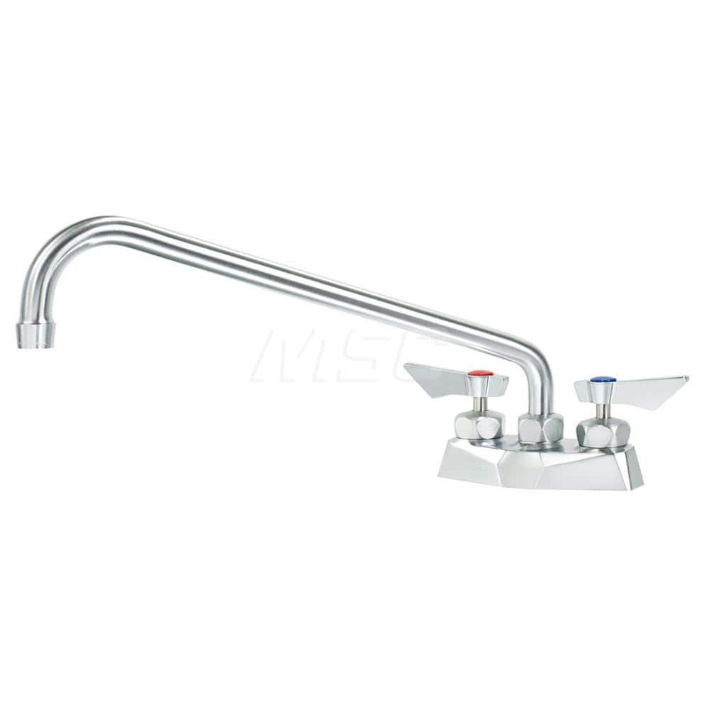 Industrial & Laundry Faucets; Type: Base Mount Faucet; Style: Base Mounted; Design: Base Mounted; Handle Type: Lever; Spout Type: Swing Spout/Nozzle; Mounting Centers: 4; Spout Size: 14; Finish/Coating: Chrome Plated Satin; Type: Base Mount Faucet