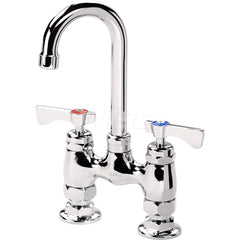 Industrial & Laundry Faucets; Type: Base Mount Faucet; Style: Base Mounted; Design: Base Mounted; Handle Type: Lever; Spout Type: Gooseneck; Mounting Centers: 4; Spout Size: 3-1/2; Finish/Coating: Chrome Plated Brass; Type: Base Mount Faucet; Minimum Orde