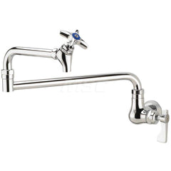 Industrial & Laundry Faucets; Type: Wall Mount Faucet; Style: Wall Mount; Design: Wall Mount; Handle Type: Lever; Spout Type: Swing Spout/Nozzle; Mounting Centers: Single Hole; Spout Size: 18; Finish/Coating: Chrome Plated Brass; Type: Wall Mount Faucet