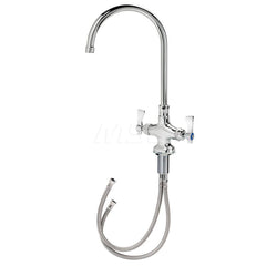 Industrial & Laundry Faucets; Type: Base Mount Faucet; Style: Base Mounted; Design: Base Mounted; Handle Type: Lever; Spout Type: Gooseneck; Mounting Centers: Single Hole; Spout Size: 8-1/2; Finish/Coating: Chrome Plated Brass; Type: Base Mount Faucet