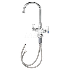 Industrial & Laundry Faucets; Type: Base Mount Faucet; Style: Base Mounted; Design: Base Mounted; Handle Type: Lever; Spout Type: Gooseneck; Mounting Centers: Single Hole; Spout Size: 6; Finish/Coating: Chrome Plated Brass; Type: Base Mount Faucet