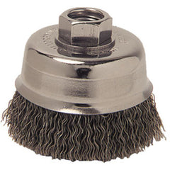 3″ Diameter - M10 × 1.50 Arbor Hole - Crimped Steel Wire Cup Wheel - Americas Industrial Supply