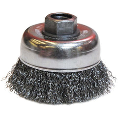 3″ Diameter-5/8″-11 Arbor Hole - Crimped Steel Wire Cup Wheel - Americas Industrial Supply