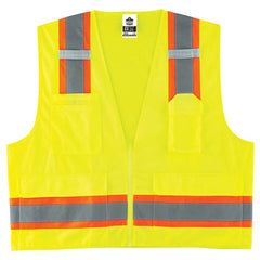 8248Z L/ XL Lime Surveyors Vest 2-Tone Type R Class 2 - Americas Industrial Supply