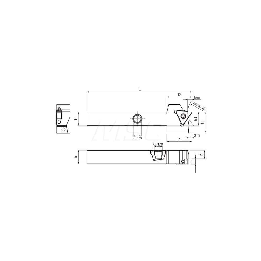 Guhring GH305.0500.500.00.06.L.IK External Left Hand NonFace Grooving Radial Grooving with Thru Coolant Holder 1/2″ Square Shank