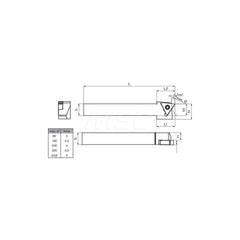 Guhring GH305.0500.500.00.12.L External Left Hand NonFace Grooving Radial Grooving Non-Coolant Holder 1/2″ Square Shank